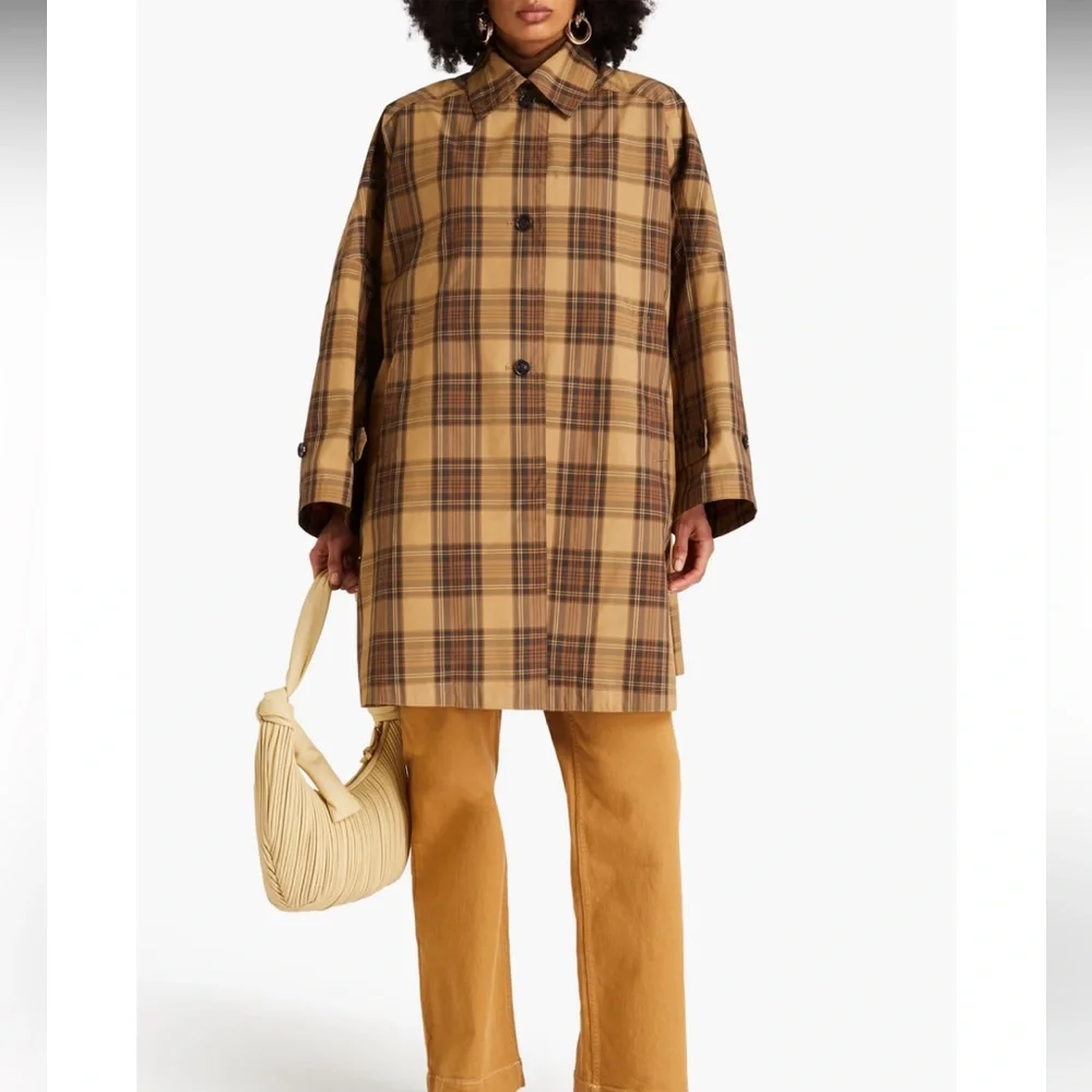 Toteme Tan and Brown Plaid Coat - Picture 2 of 10